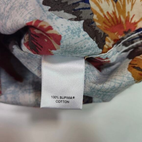 Cremieux Classics Mens Supima Cotton Shirt Size XL Blue Floral Casual Preppy - Picture 6 of 7
